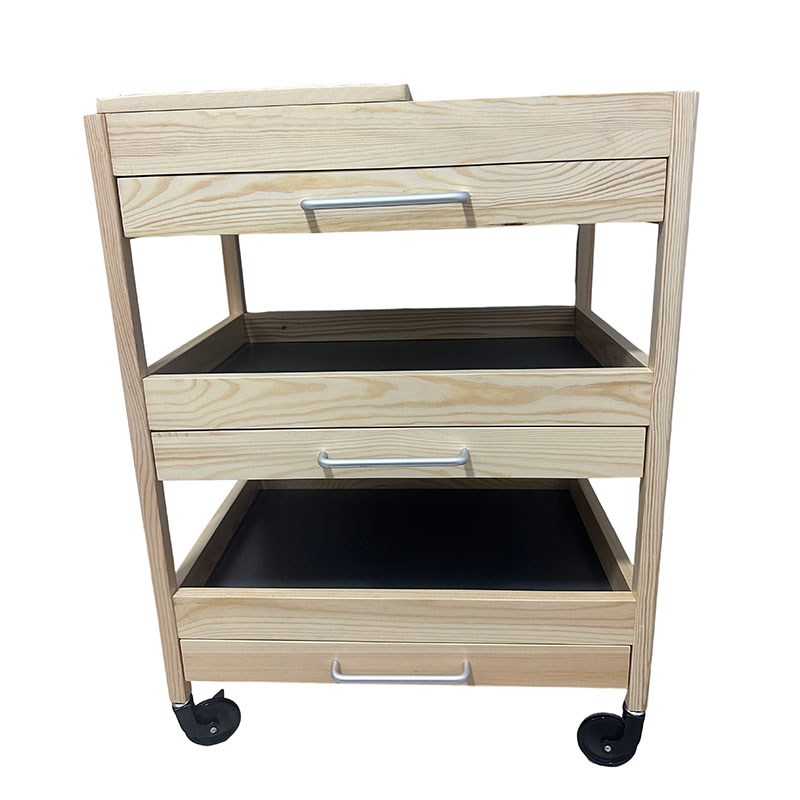 Kitchen Trolley Cart Storage Trolley Serving Trolley  With Four-wheel black lockable casters