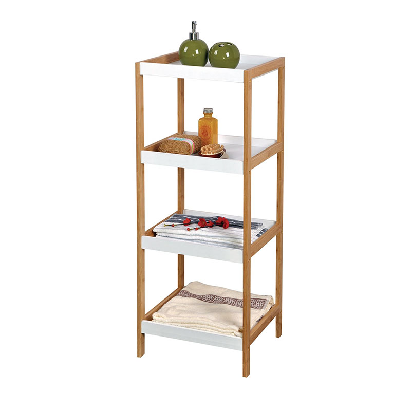 Living room free standing 4 tier MDF storage rack household collection