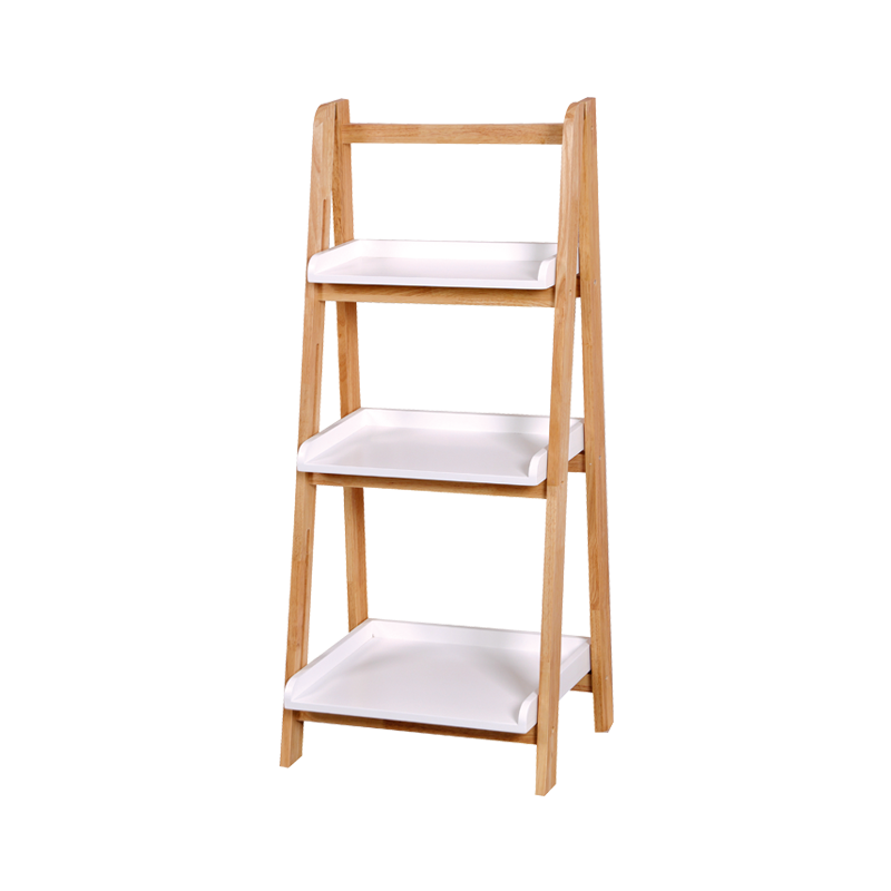 3 Tier organizer ladder wooden wall shelf storage