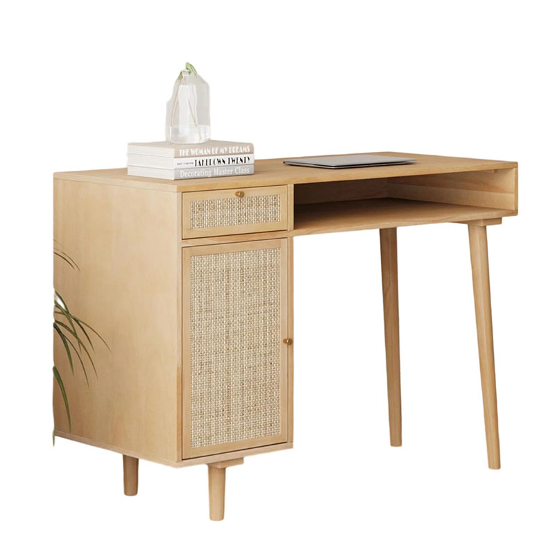 Modern Home Office Writing Desk, OneSize, Natural Brown