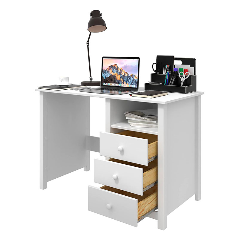Solid Wood Versatile Desk Ideal for Home Office, Study, or Vanity, with Convenient Storage
