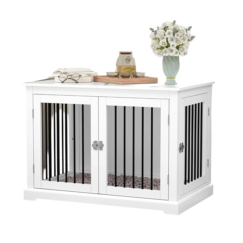 Furniture Style Dog Crate with Cushion, Dog Kennel Medium, Dog Crates, Dog Cage for Small and Medium Dogs, Decorative Dog Kennel with Flip-top Plate