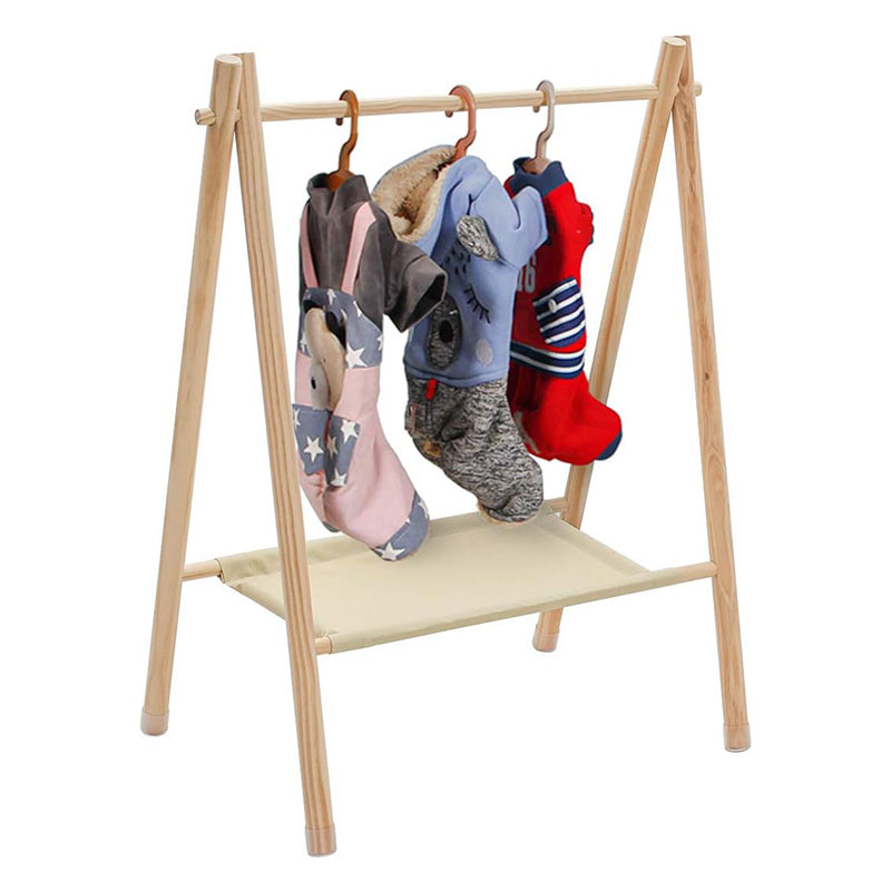 Wood Rack for Pets/Dolls/Baby, Hanger Rack, Dress up Storage, Clothes Organizer, Wooden