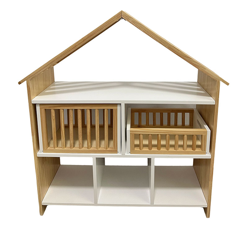 Children's bookcase，Kids Bookshelf & Toy Shelf, Storage Cabinet with  Compartments for Organising Toys, Dolls, Books, 2-Tier Wooden Bookcase