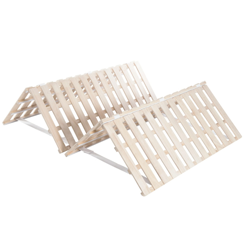 Folding natural paulownia wood four-fold bed frame