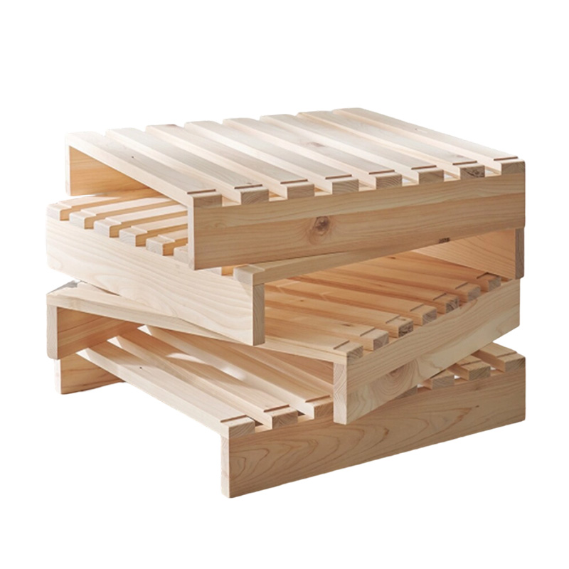 Natural solid wood pallet bed, family bed, split slatted bed frame, low bed frame, split wooden bed frame, stylish connectible bed