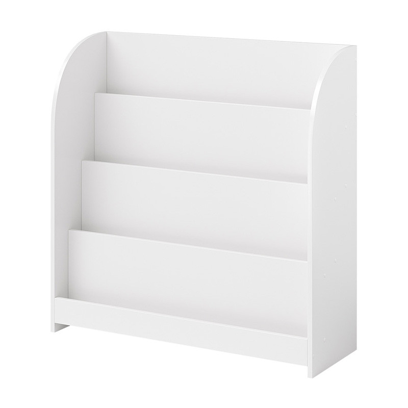 Children's bookcase with 4 storage compartments, white