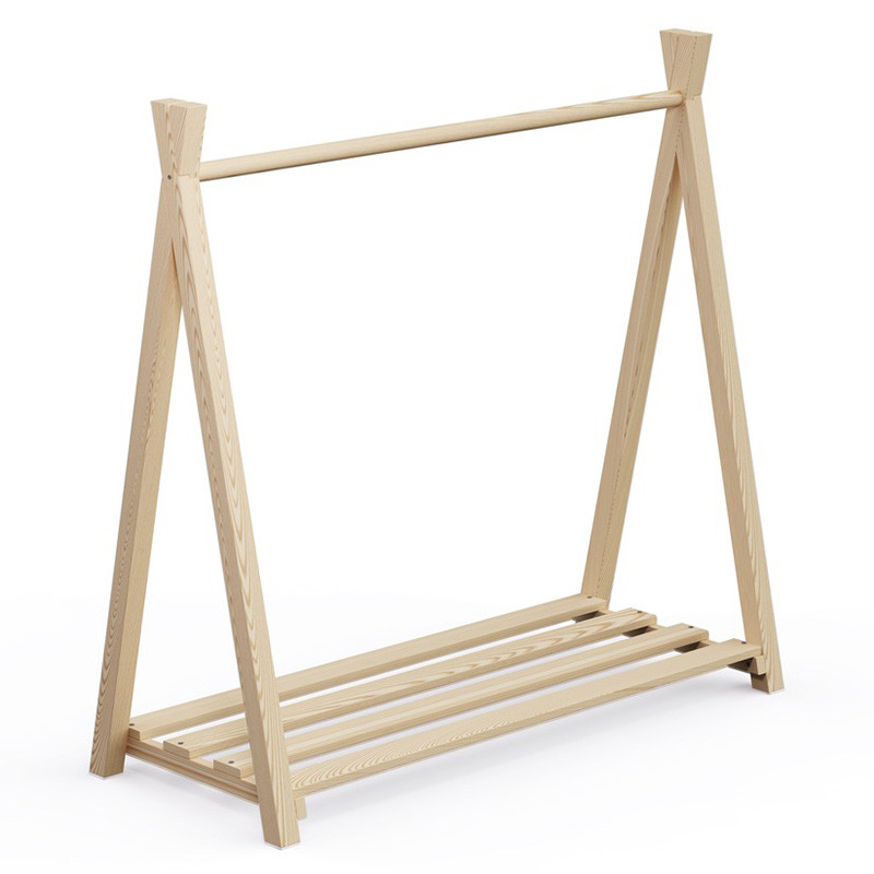 Clothes rail, natural untreated, solid pine
