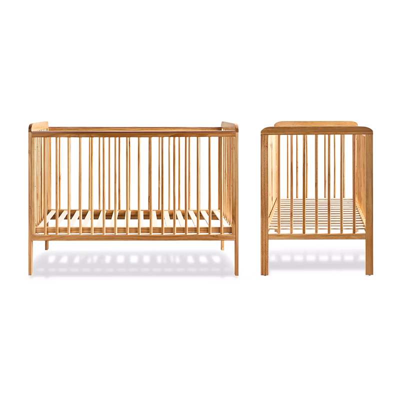 2-in-1 Wooden Crib - 60x120 cmnatural color