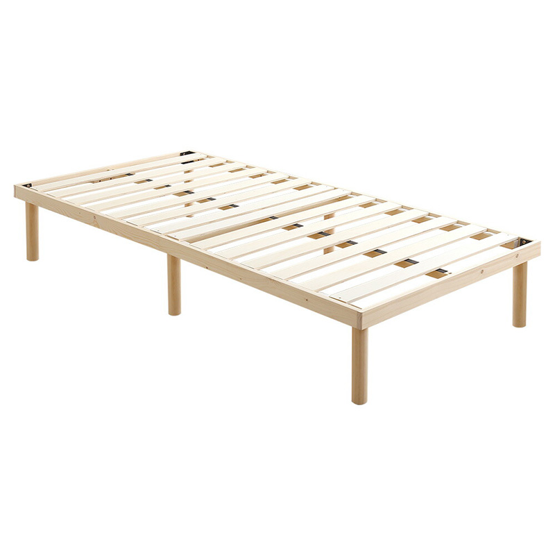 Slatted bed, Nordic pine wood, 2-level height adjustable legs, single size