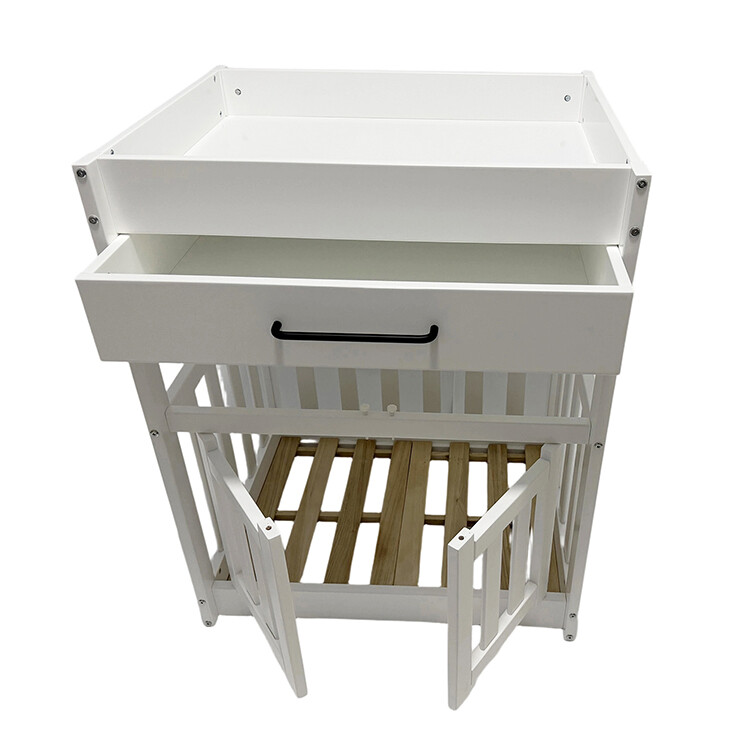 Pet villa/house double door rectangular organizing table with drawers