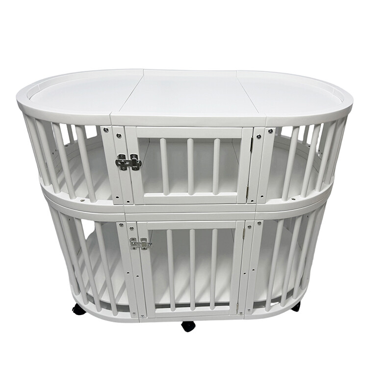 Pet double-layer  villa/house double-door oval shape