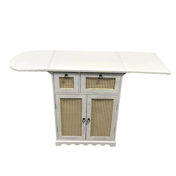 Ironing rack with drawer, cabinet, white