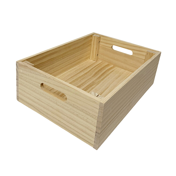 Wooden box invisible handle