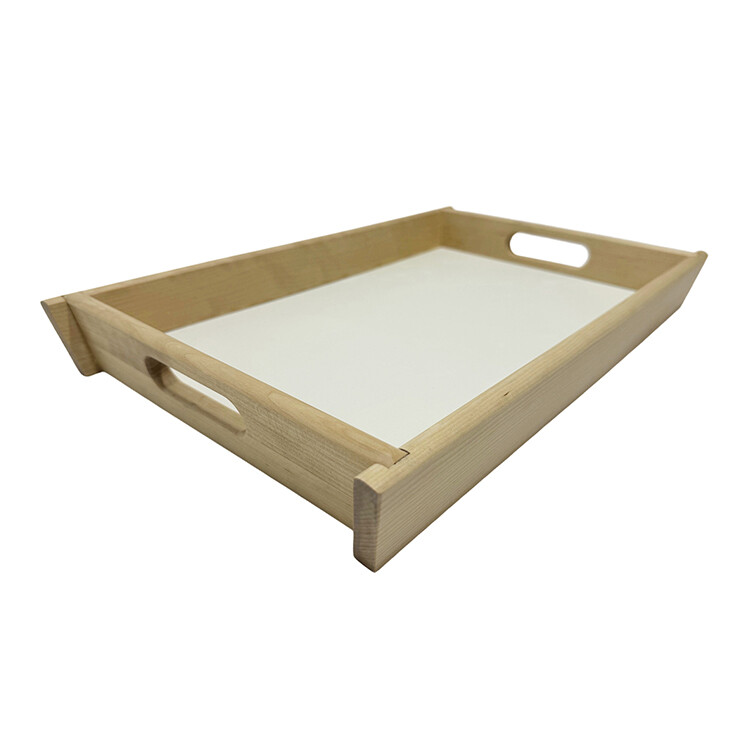 Wooden tray invisible handle 2-Piece set