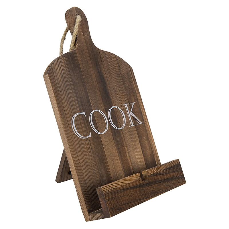 Wood Cookbook/Tablet Stand with COOK Text