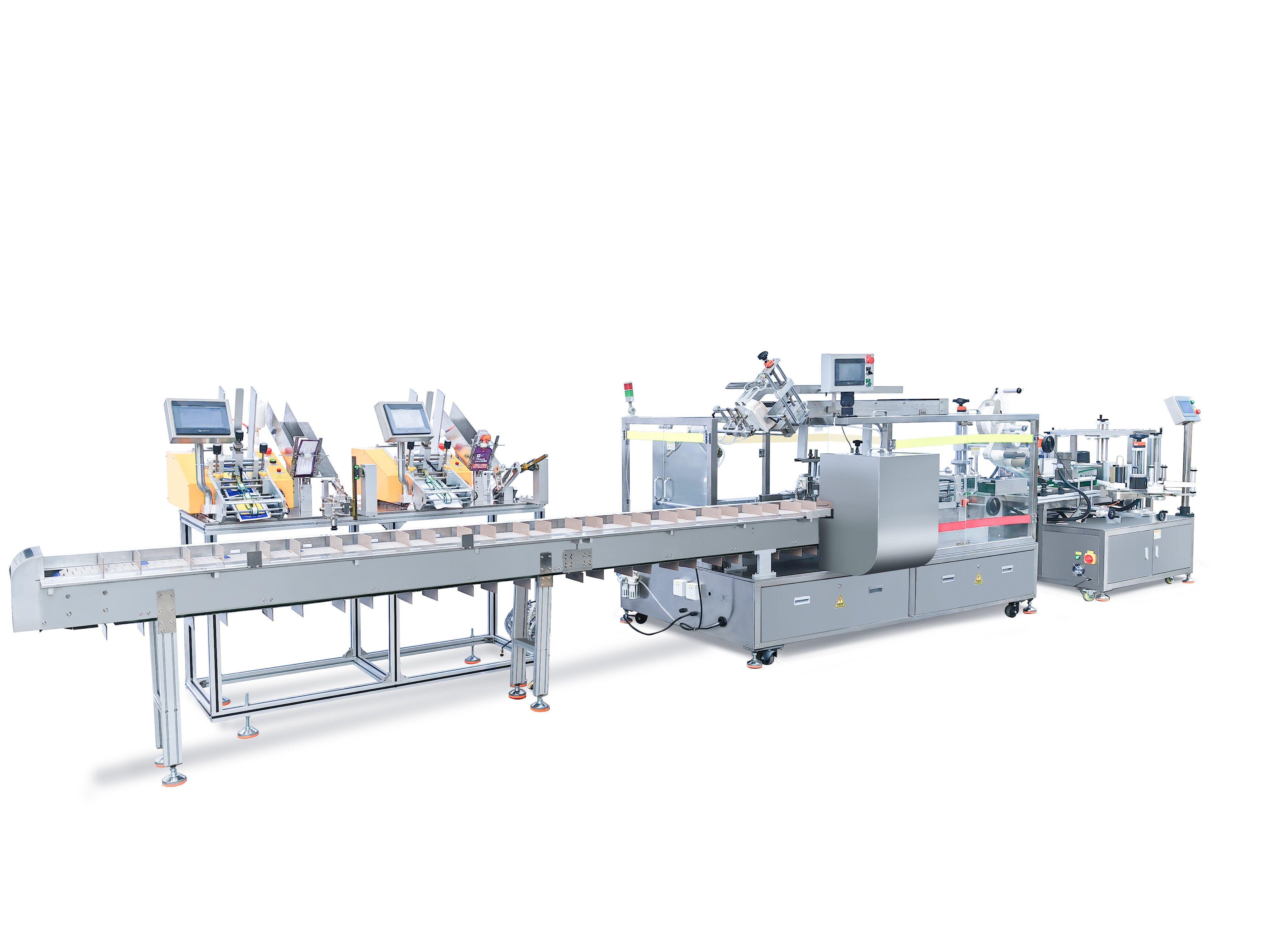 Automatic Card Feeder, Labeling Machine and Cartoning Machine Integrated Production Line