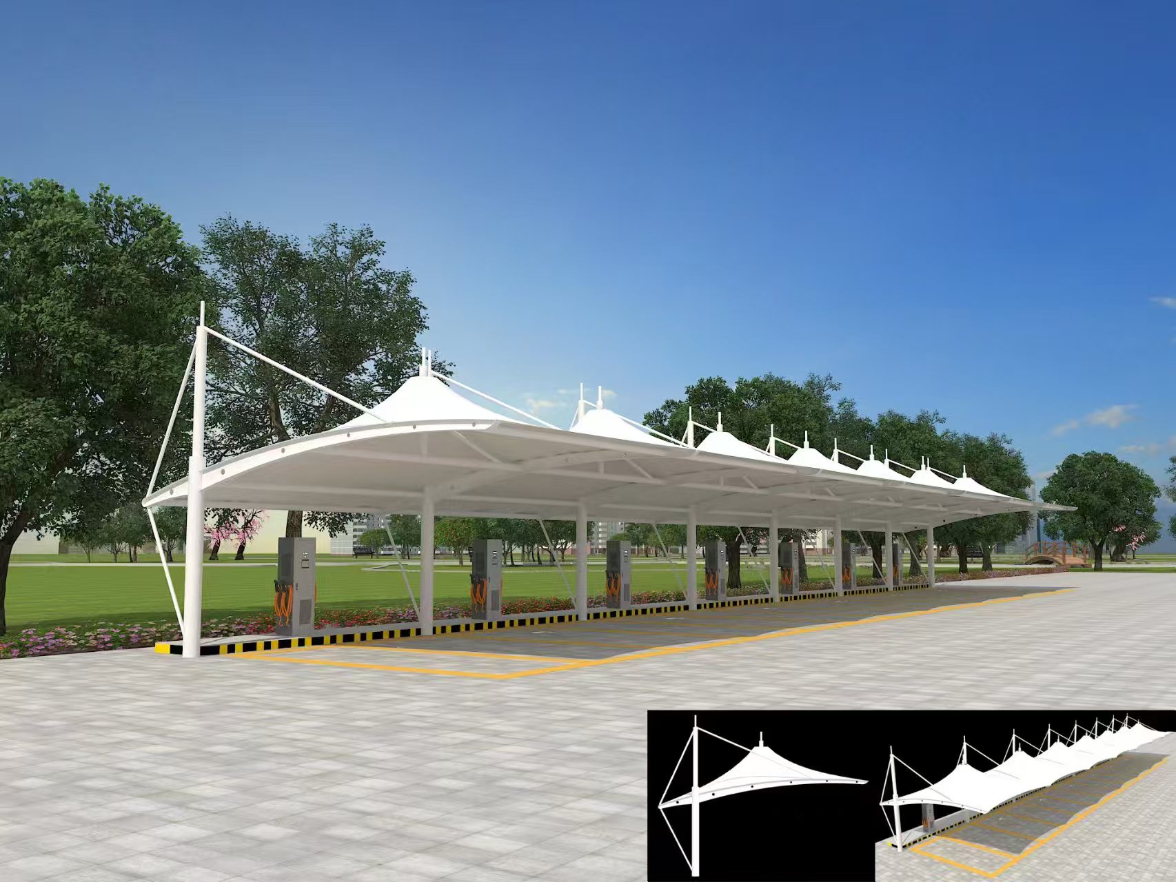 PVDF PTFE Waterproof Football Tennis Sport Courts Tent Roof Tension Membrane Structures for Outdoor Stadium Roof