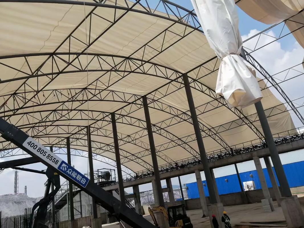 Prefabricated Steel Frame PVDF PTFE ETFE Tensile Fabric Outdoor Membrane Structure