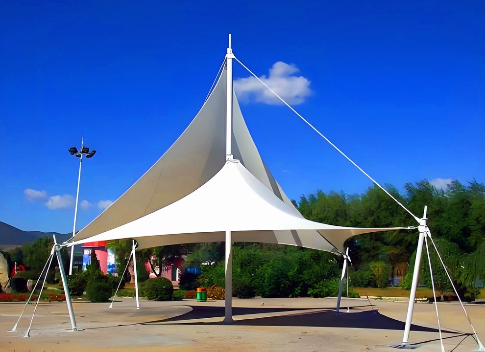 PVDF PTFE Waterproof Football Tennis Sport Courts Tent Roof Tension Membrane Structures for Outdoor Stadium Roof