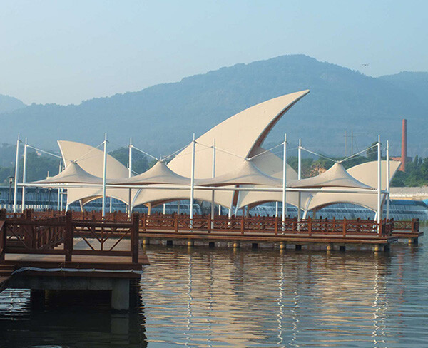 PVDF PTFE Waterproof Football Tennis Sport Courts Tent Roof Tension Membrane Structures for Outdoor Stadium Roof