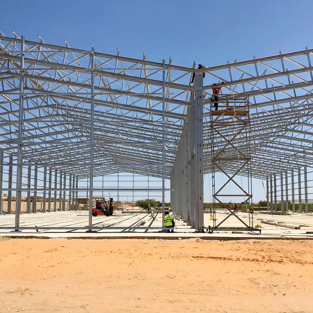 High Load Bearing Prefabricated Raw Material Warehouse Steel Structure