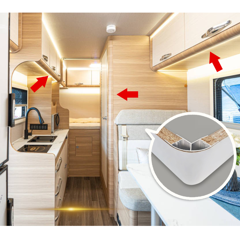 Rounded inner lining profiles for RVs