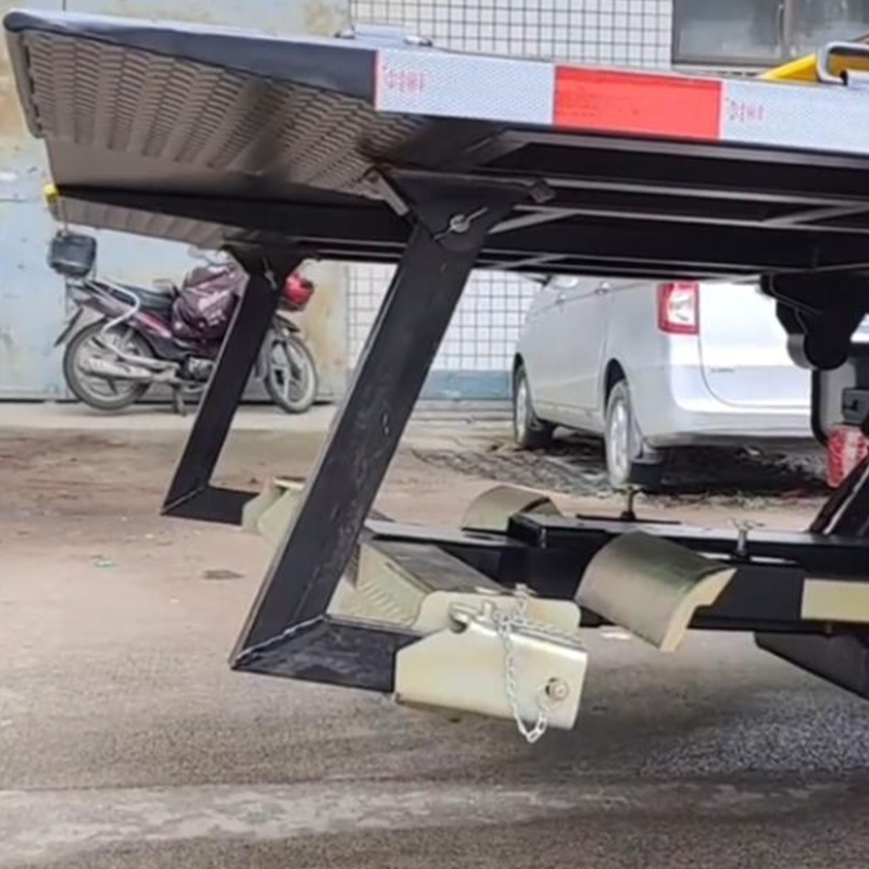 rear boom (with support legs) of a wrecker