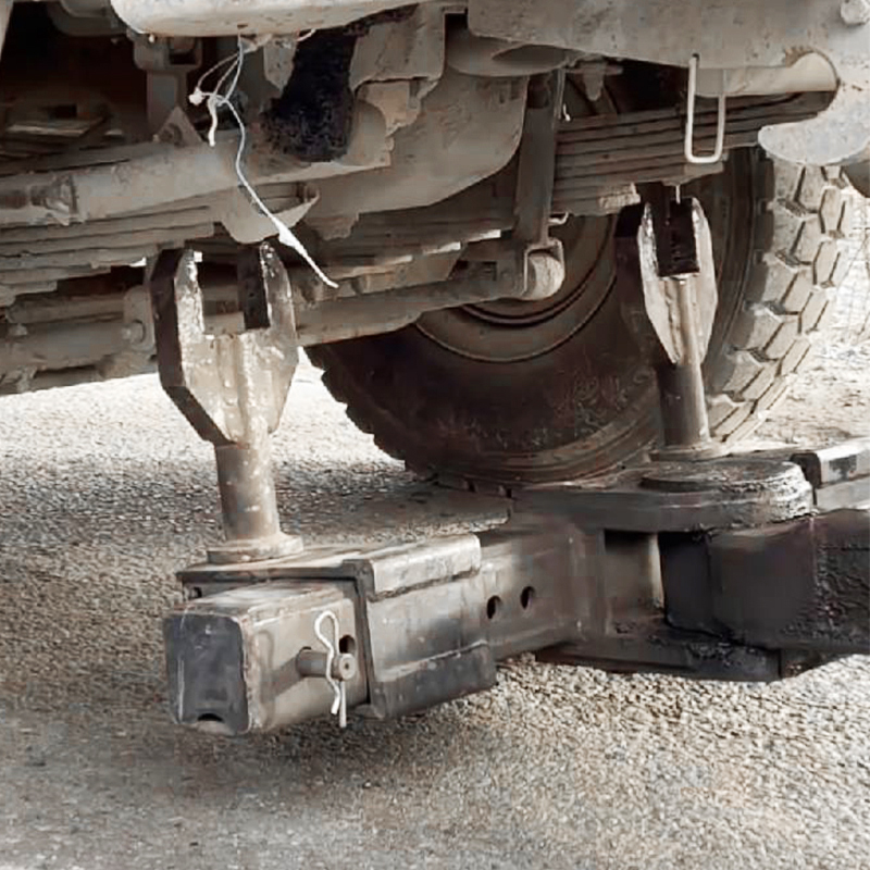 Clearing vehicle towing fork base
