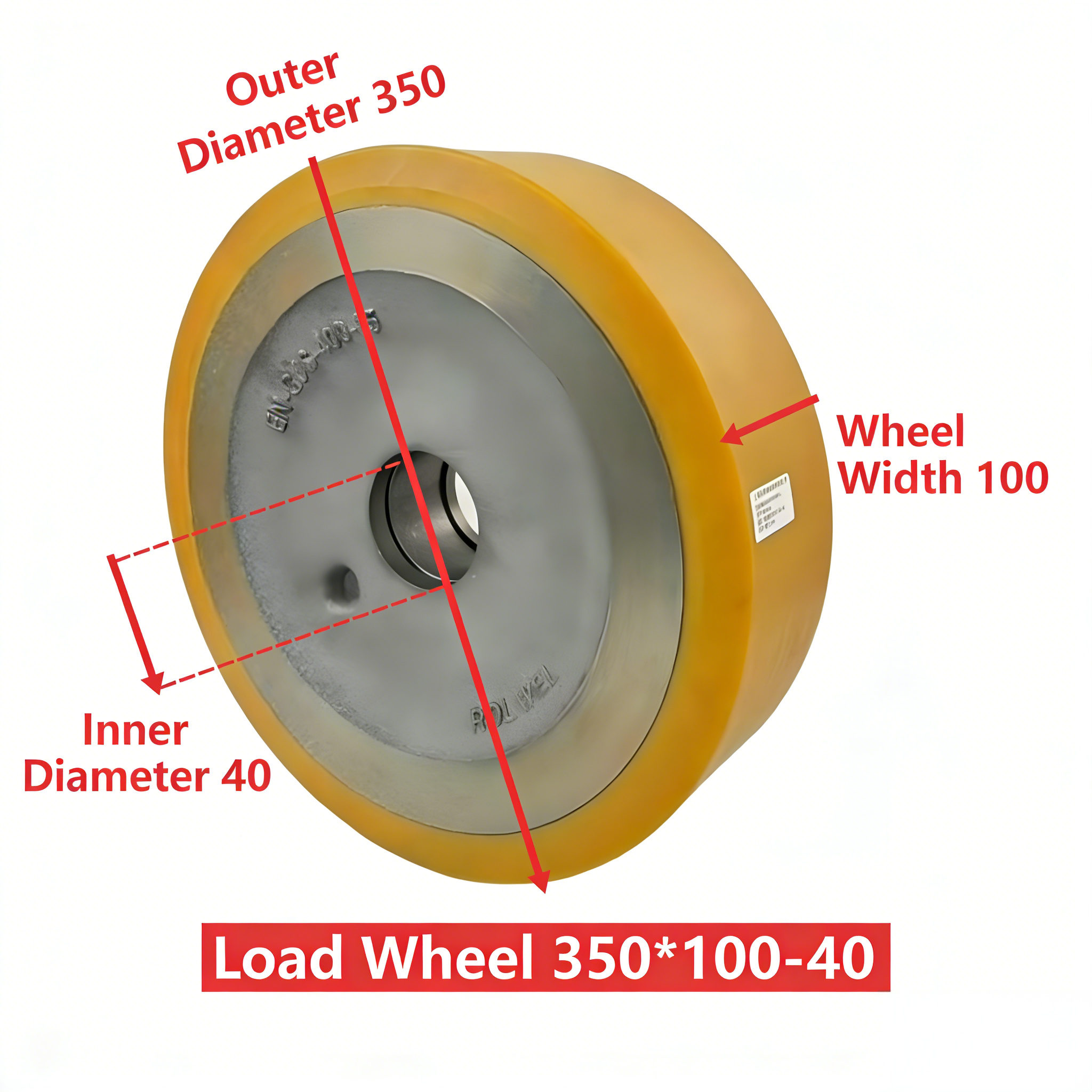 RW014  Polyurethane Load Wheel 350100-40, Electric Forklift Drive Wheel, Wear-Resistant Caster