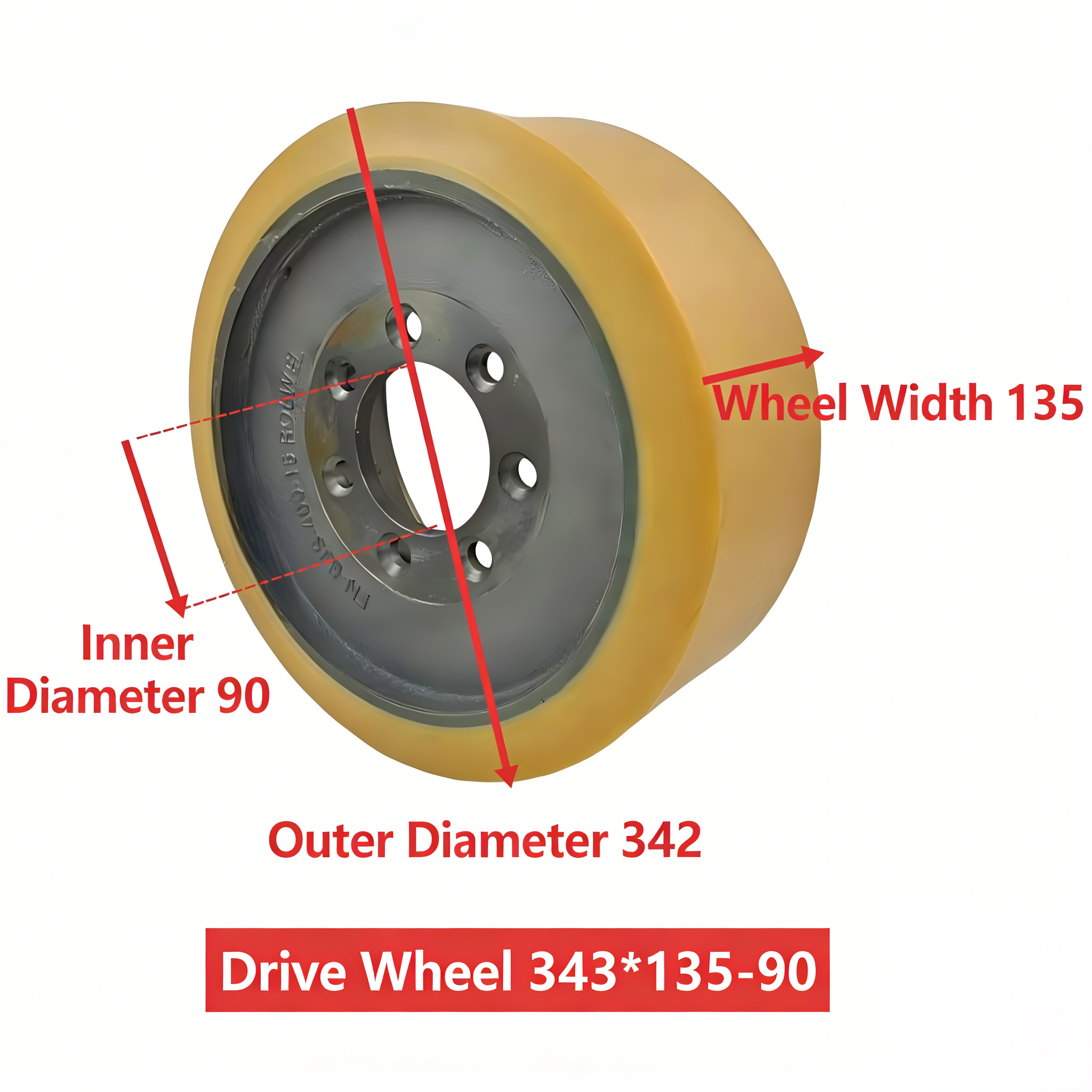 RW150 Linde  Drive Wheel 343*135-90 Polyurethane Forklift Wheel 
