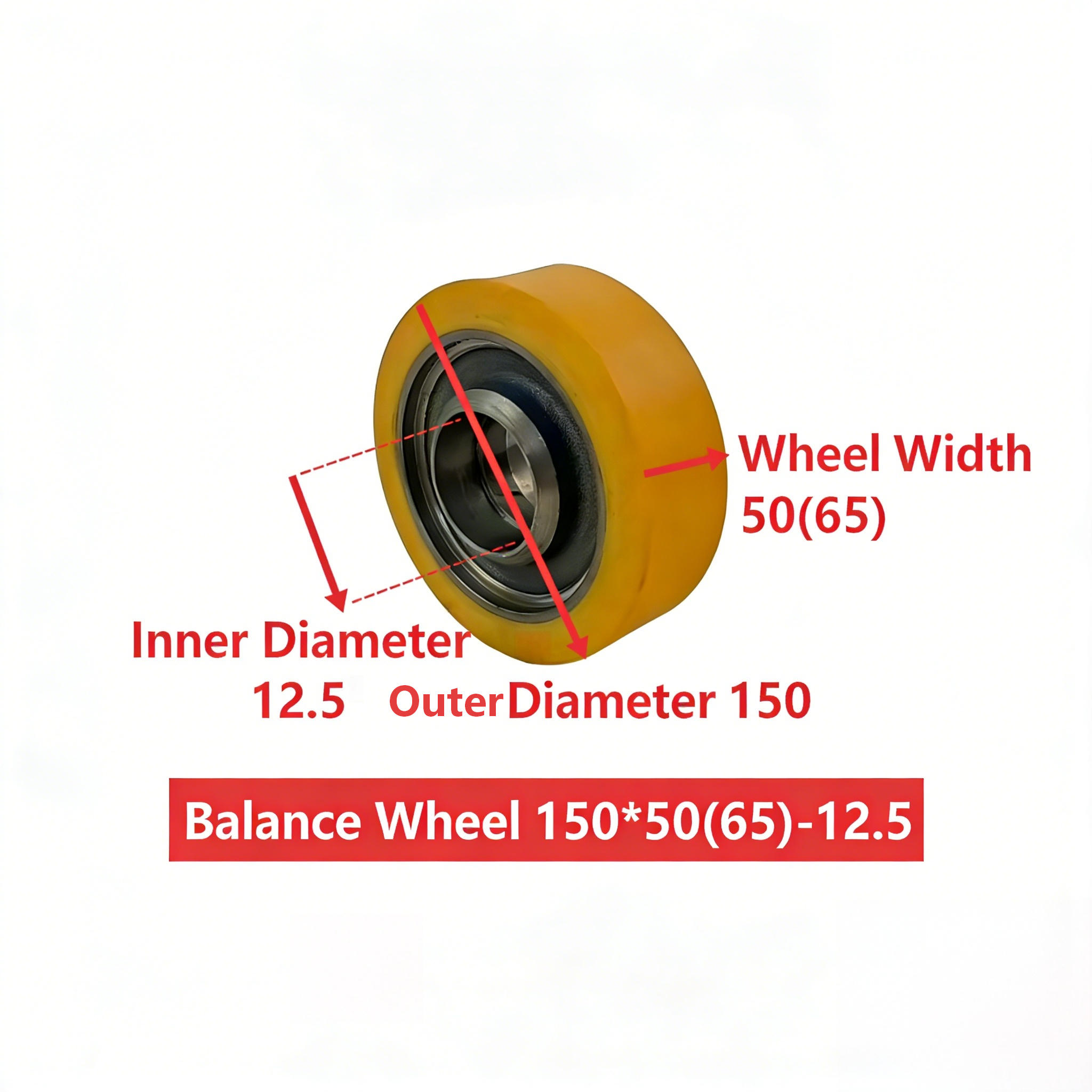 RW134 Heavy Duty Balance Wheel 150*50(65)-12.5 for Linde 1168/372 Series Industrial Forklift