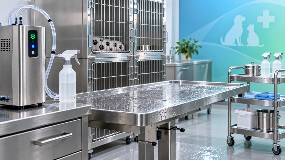 Protocolos de higiene con generador de HClO para clínicas veterinarias y hospitales para mascotas