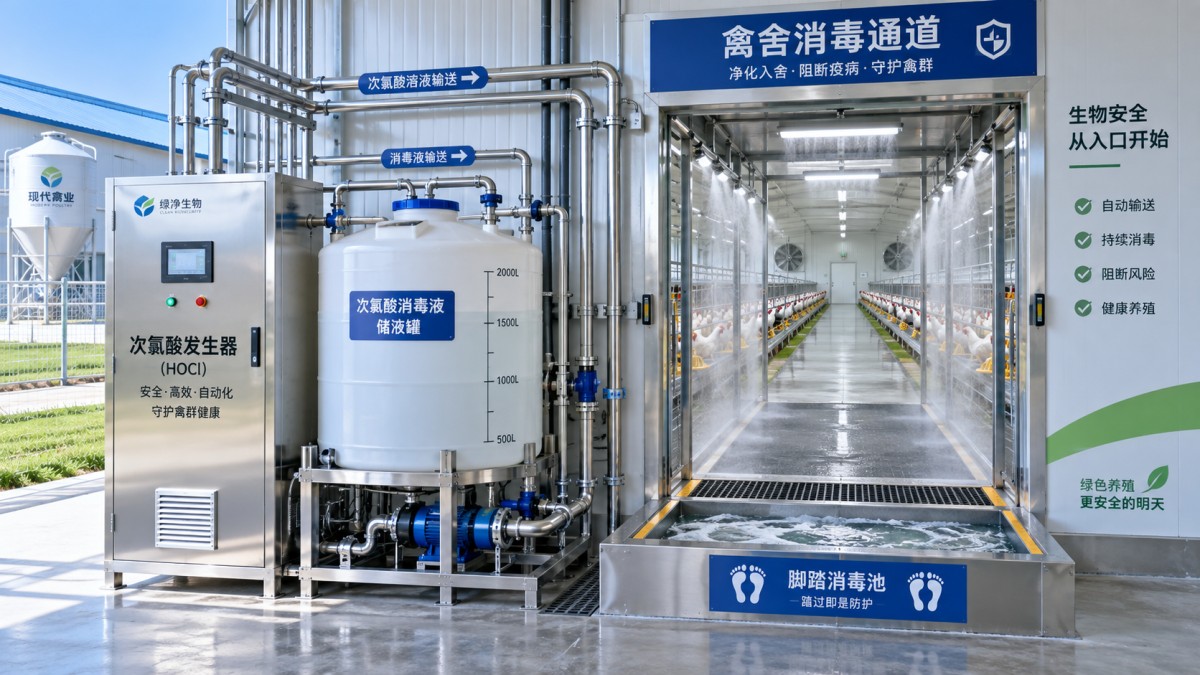 Livestock Hypochlorous Acid Generators for Biosecurity at Poultry Farms Livestock Hypochlorous Acid Generators for Biosecurity at Poultry Farms