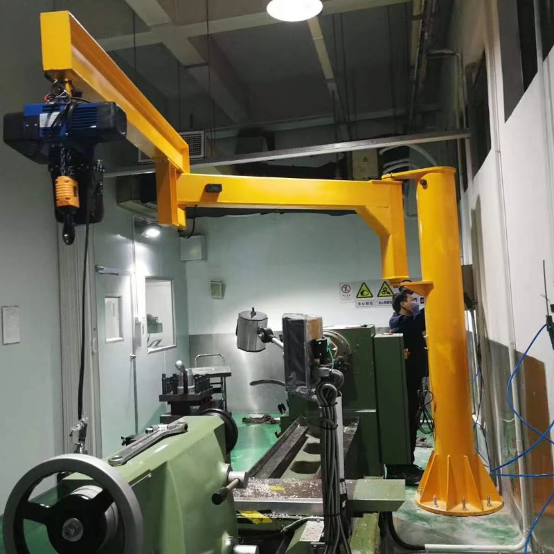 Folding arm cantilever crane