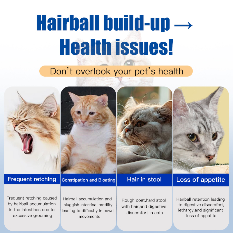 Cat Grass Hairball Tablets, Gentle Hairball Removal Supplement for Cats & Kittens