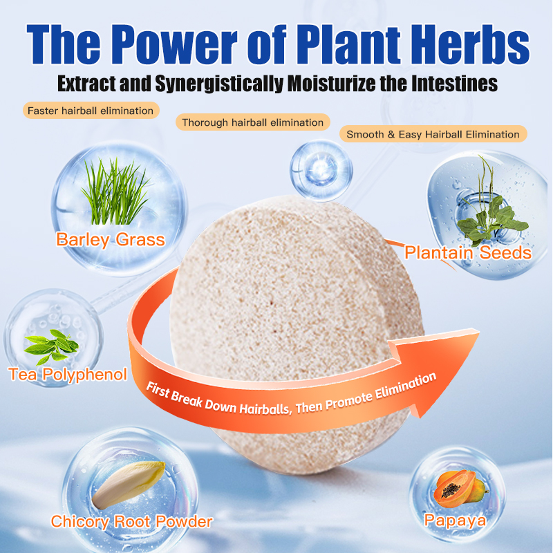 Cat Grass Hairball Tablets, Gentle Hairball Removal Supplement for Cats & Kittens