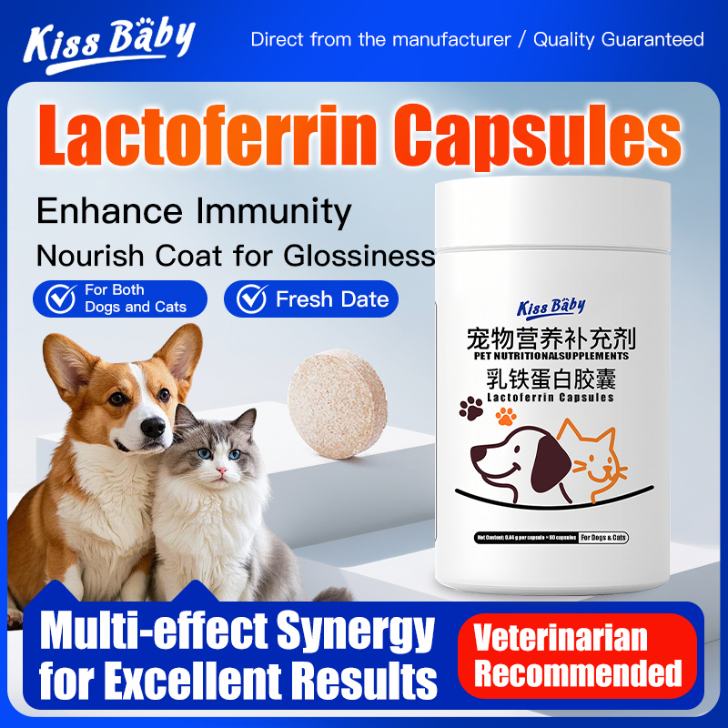 Pet Lactoferrin Capsules for Dogs & Cats, General Use for Kittens, Puppies & Pregnant Pets, 60 Capsules, Immune Support