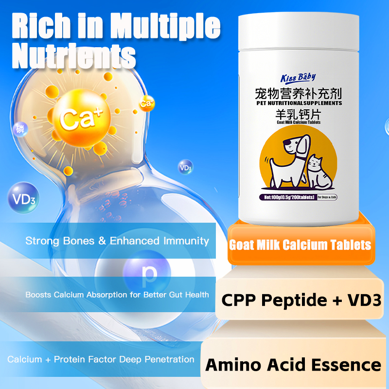 Pet Milk Calcium Tablets for Cats & Dogs | Joint Care & Bone Strengthening, Goat Milk Powder, Mineral Calcium Supplement for All Ages