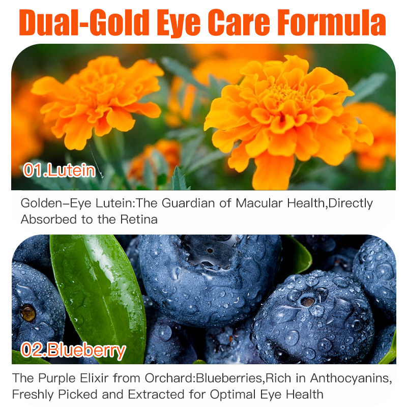 Pet Vitamin Supplement for Tear Stain Relief | Blueberry & Lutein for Vision Health, Eye Fatigue Prevention for Dogs & Cats