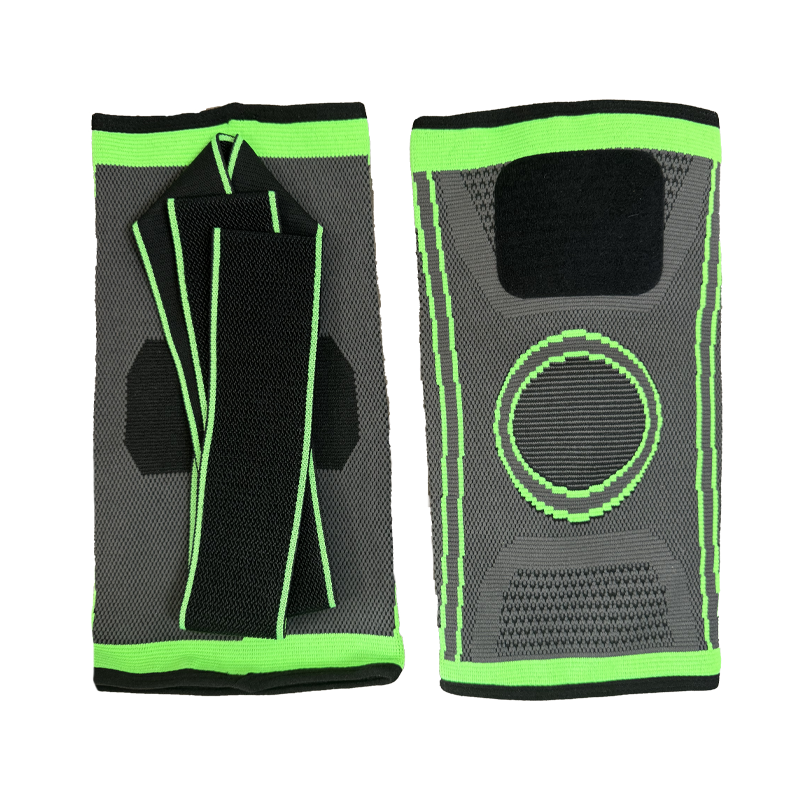 Wholesale sports knee pads and braces, fashionable spandex/nylon lace-up adjustable breathable knee pads with bandages