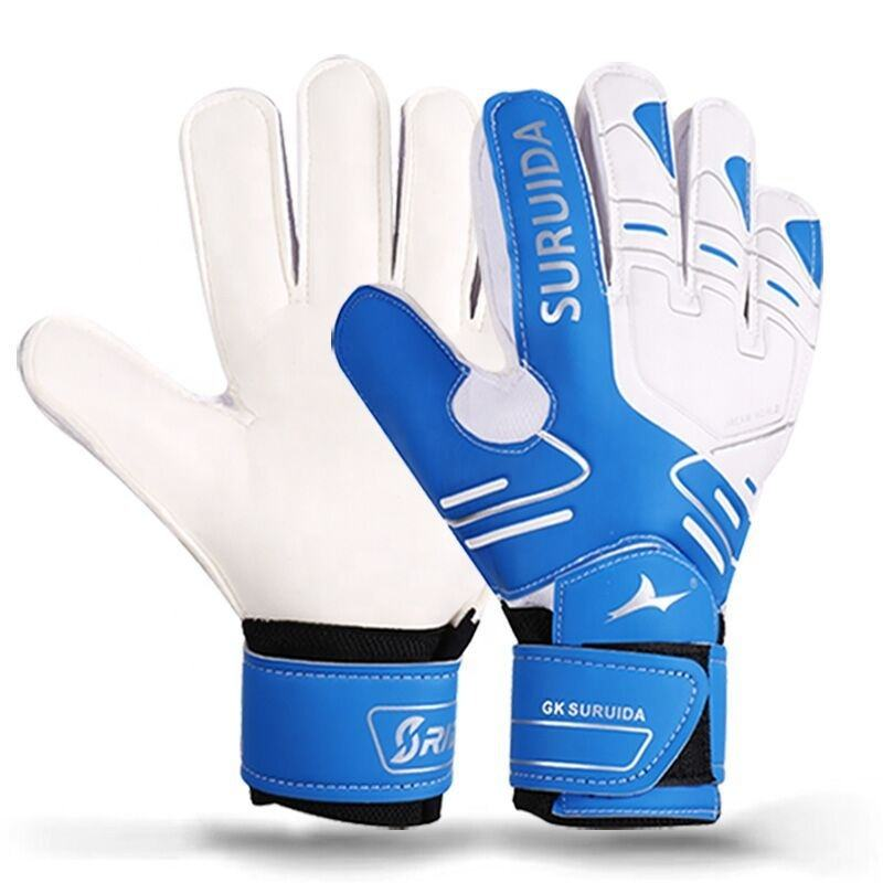 Professional outdoor sports football goalkeeper gloves, wear-resistant leather latex rubber PU 4mm thickness