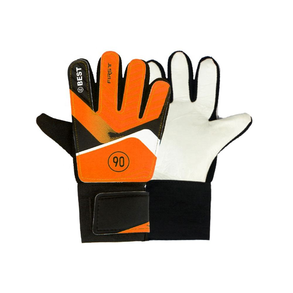 High quality wrist pressure PU latex youth goalkeeper football goalkeeper gloves