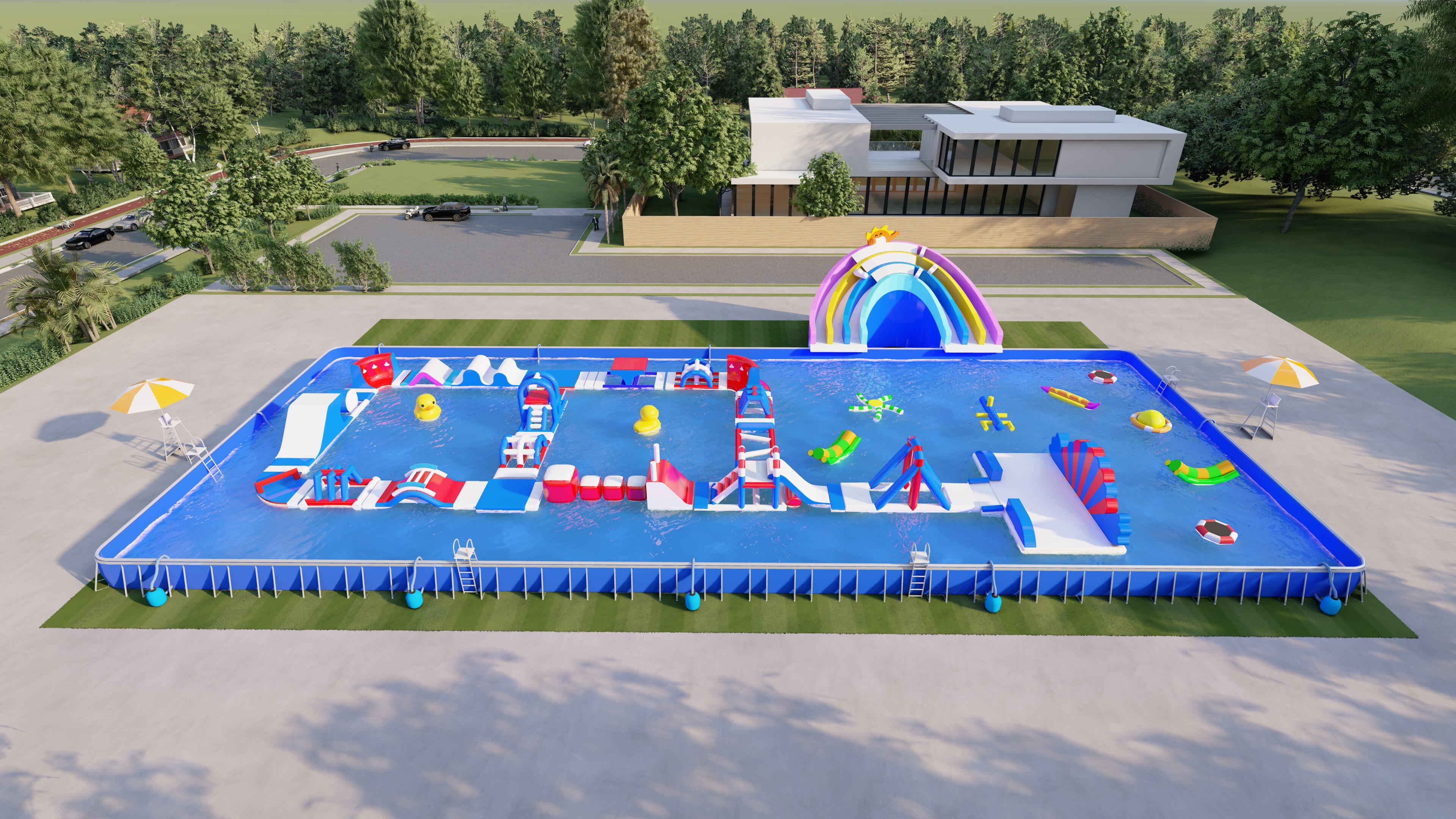 Swimming Pool Obstacle Course-6