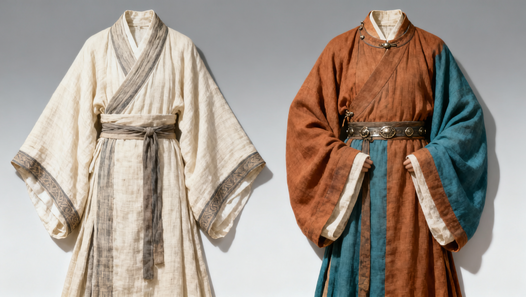 What's the difference between Luoyang Tang costume experience and Hanfu experience? Tang Dynasty round-neck robe vs. curved-hem deep garment wearing experience comparison