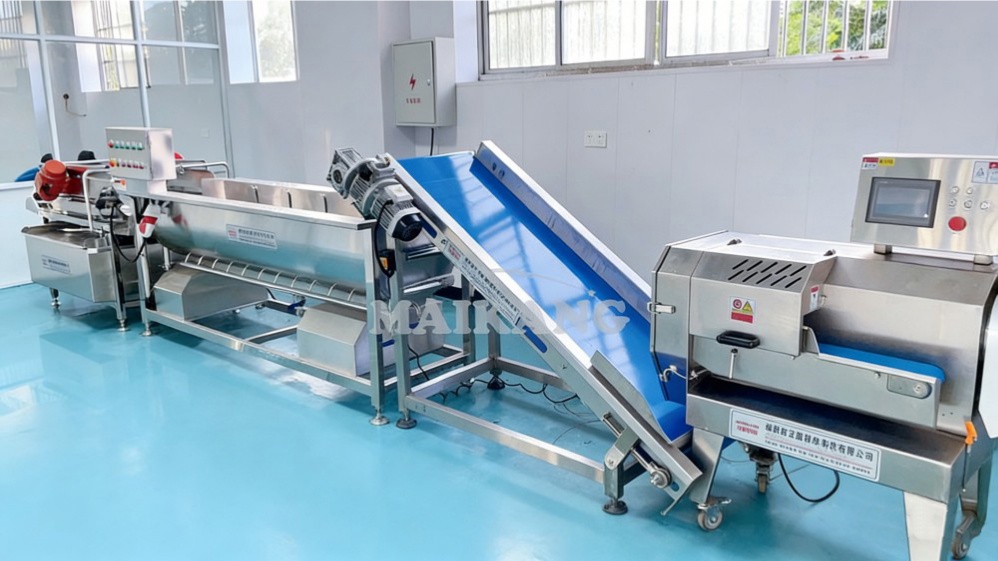 Salad processing line configurations for different production volumes