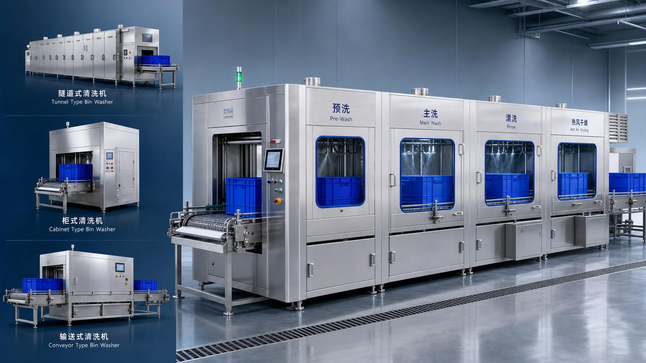 Bin Washer Systems Compared: Tunnel, Cabinet, and Conveyor Configurations