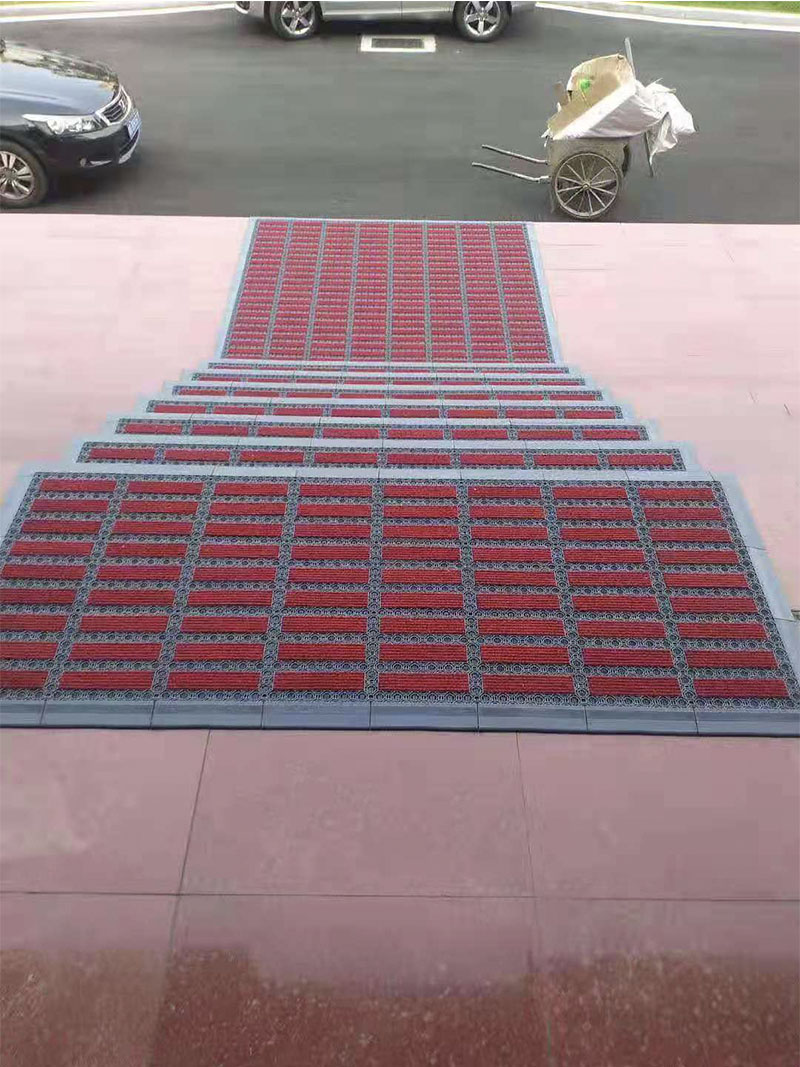 Three carpet dust-removing floor MATS