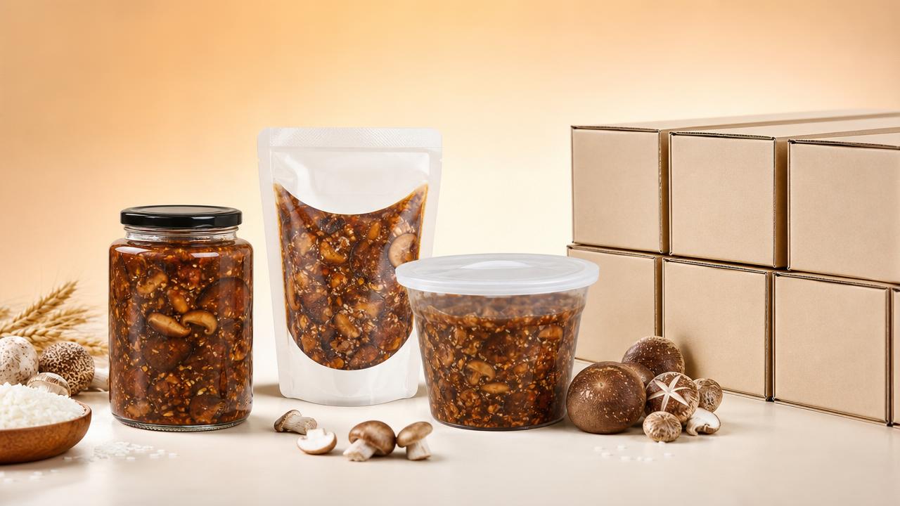 Haltbarkeit und Verpackungsoptionen für Pilz-Reis-Saucen-Produkte