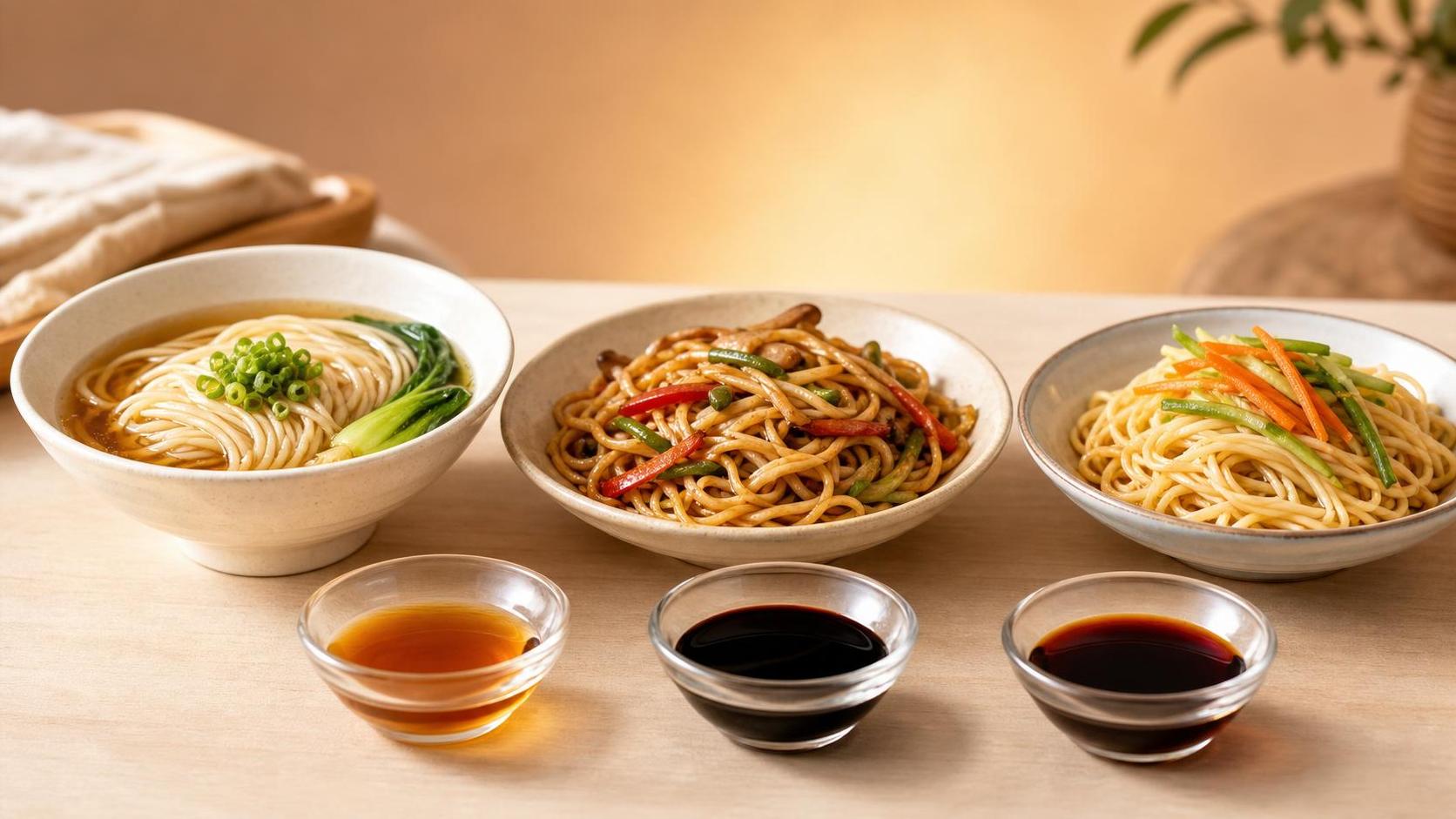 Choosing Soy Sauce for Noodle Dishes: Light, Dark, or Blended Styles?